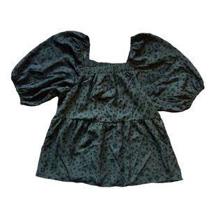 Bobae Puff Sleeve Tiered Blouse - S